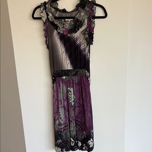 Etro Elegant Purple and Black Women's Dress Perfect Condition
